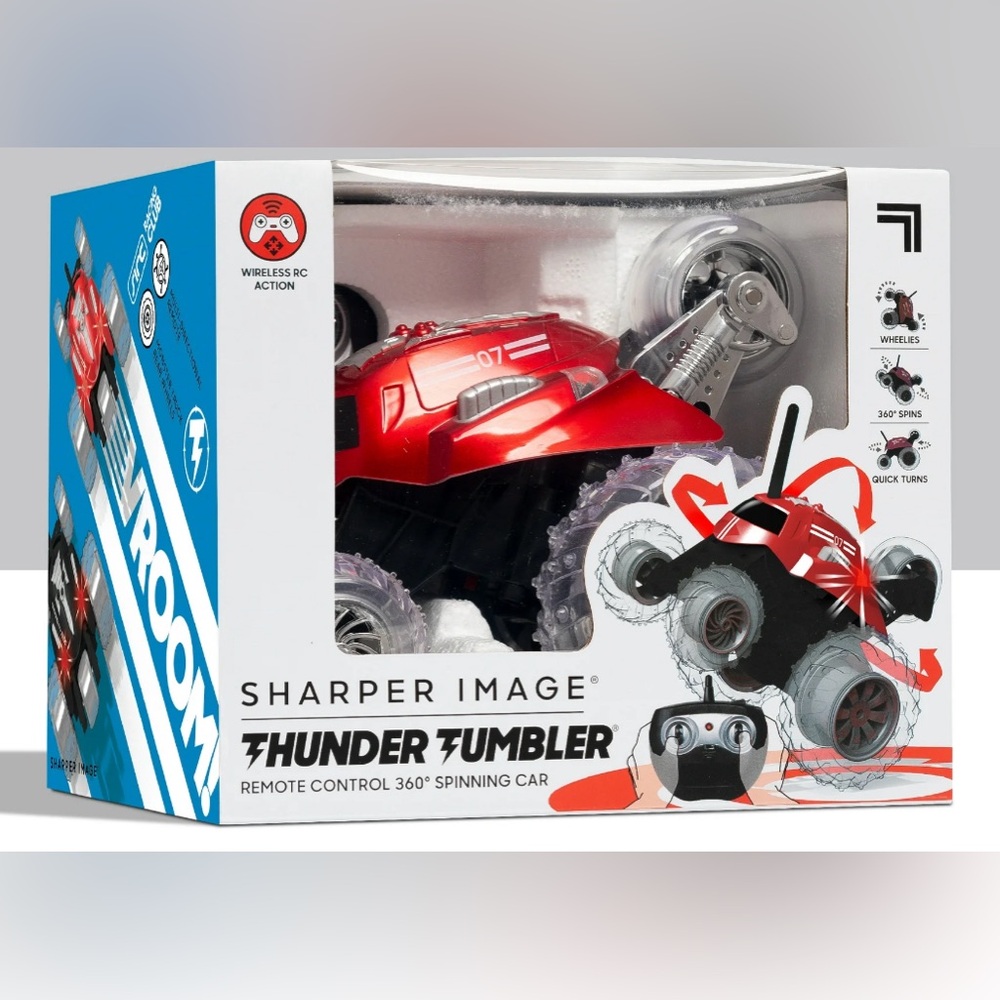 SHARPER IMAGE Thunder Tumbler Mini Spinning Stunt  Truck w Remote Control